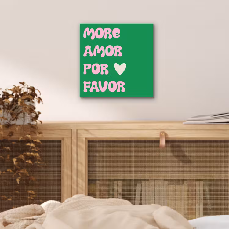 Amor - Valentijn - Groen - Tekst aluminium wit klein -sfeer3