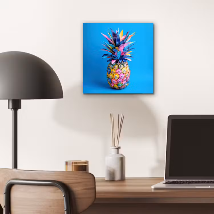 Ananas - Blauw - Tropisch - Vrolijk aluminium wit klein -sfeer5