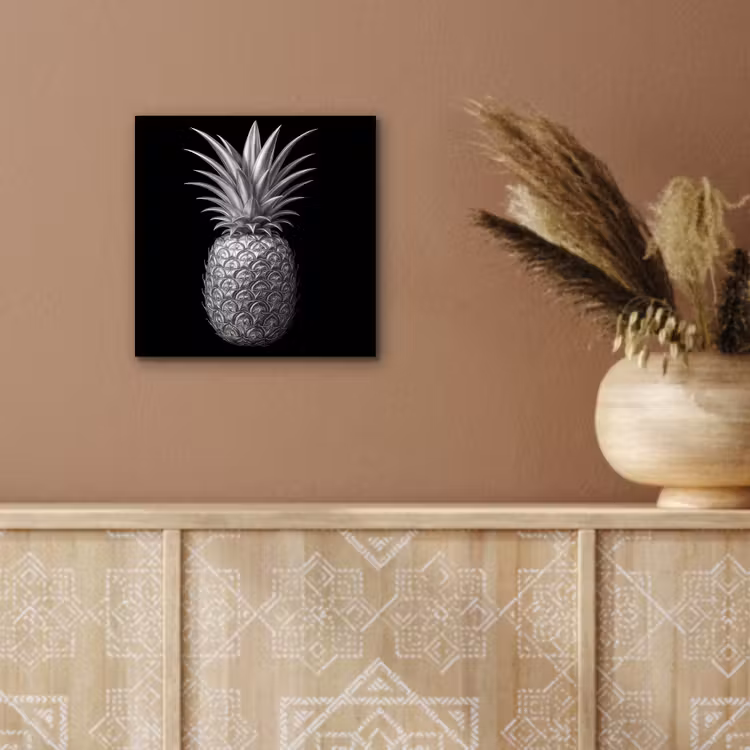 Ananas - Gedetailleerd - Bladeren aluminium wit klein -sfeer4