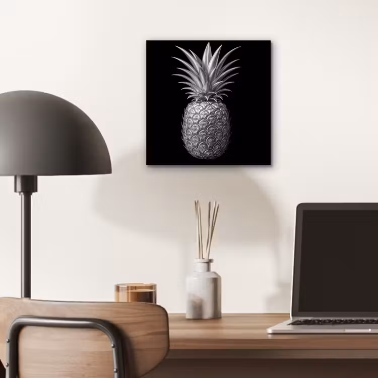 Ananas - Gedetailleerd - Bladeren aluminium wit klein -sfeer5
