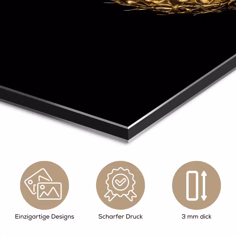 Ananas - Zwart - Goud - Luxe aluminium wit klein -closeup_DE