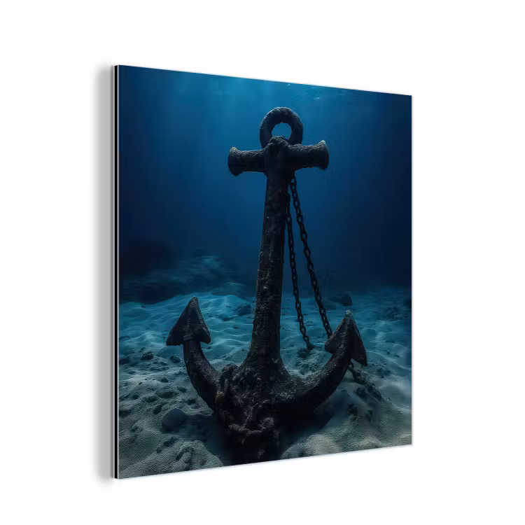 Anker - Ijzer - Zeebodem - Zand aluminium wit klein -3d