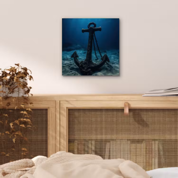 Anker - Ijzer - Zeebodem - Zand aluminium wit klein -sfeer3