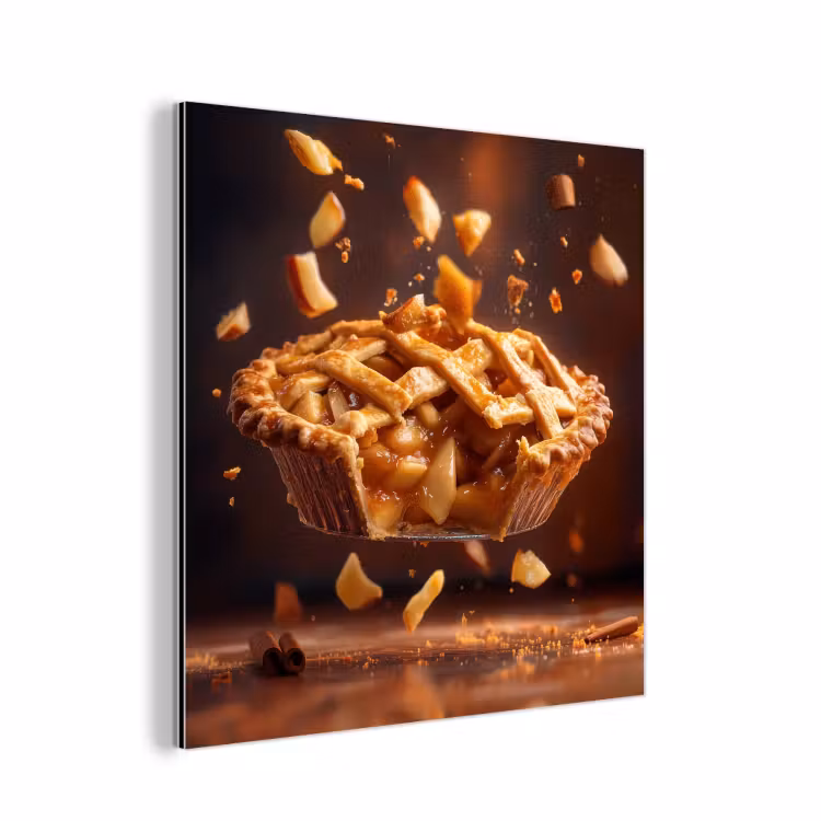 Appel - Taart - Warm - Eten aluminium wit klein -3d