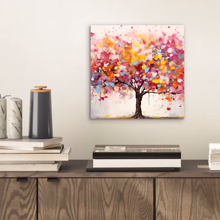 Aquarel - Boom - Kunst - Abstract aluminium wit klein -sfeer1
