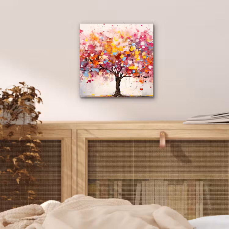 Aquarel - Boom - Kunst - Abstract aluminium wit klein -sfeer3