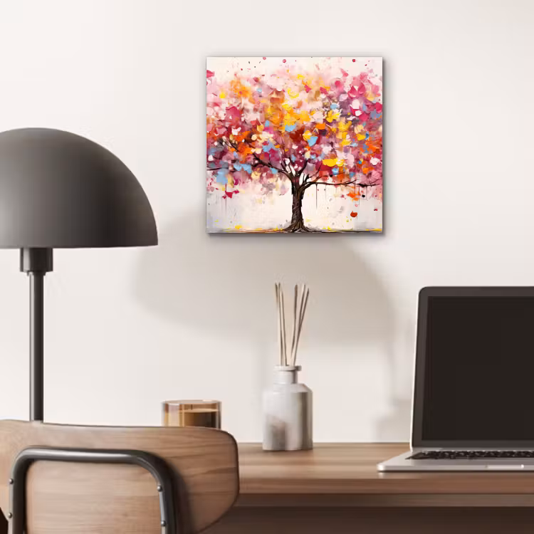 Aquarel - Boom - Kunst - Abstract aluminium wit klein -sfeer5