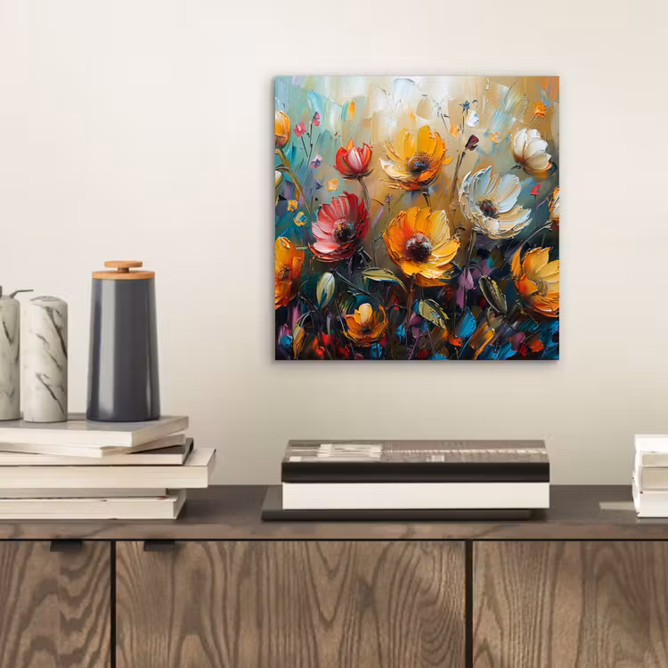 Watercolor - Bloemen - Kunst - Modern aluminium wit klein -sfeer1