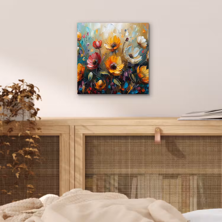 Watercolor - Bloemen - Kunst - Modern aluminium wit klein -sfeer3