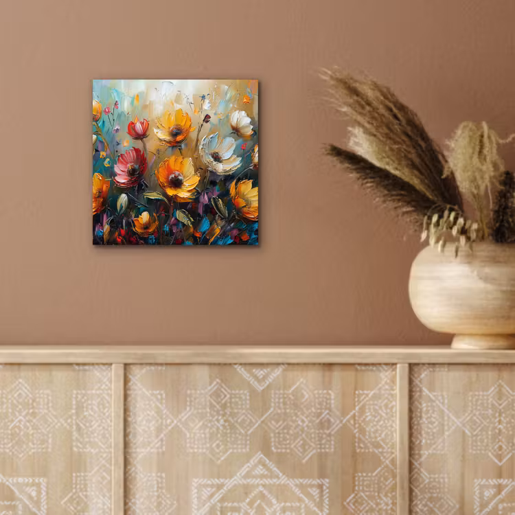 Watercolor - Bloemen - Kunst - Modern aluminium wit klein -sfeer4