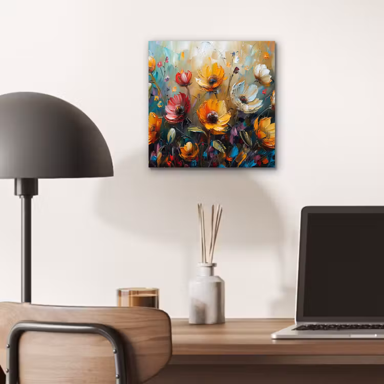 Watercolor - Bloemen - Kunst - Modern aluminium wit klein -sfeer5