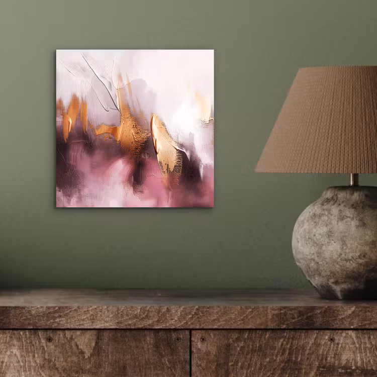 Watercolor - Goud - Roze - Abstract - Kunst aluminium wit klein -sfeer2