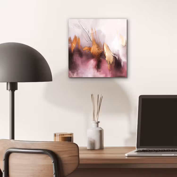 Watercolor - Goud - Roze - Abstract - Kunst aluminium wit klein -sfeer5