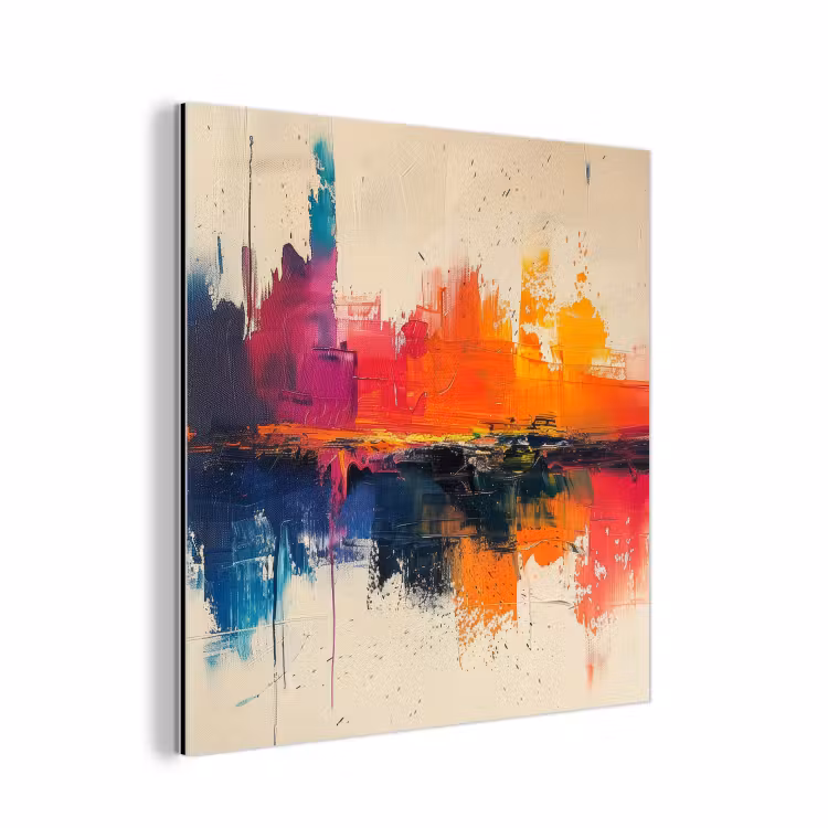 Watercolor - Kunst - Modern aluminium wit klein -3d