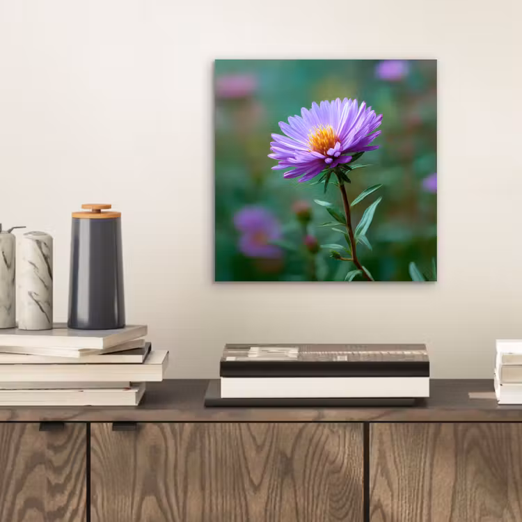 Aster - Paars - Bloem - Blaadjes aluminium wit klein -sfeer1