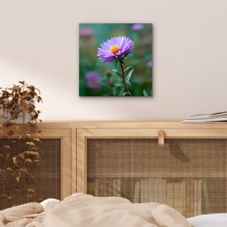 Aster - Paars - Bloem - Blaadjes aluminium wit klein -sfeer3
