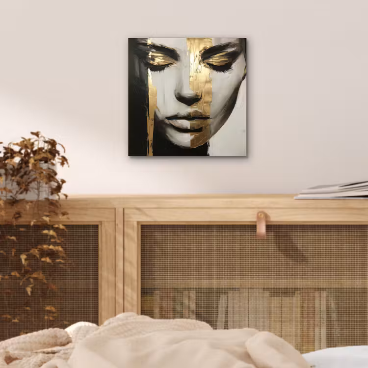 Ogen - Gezicht - Goud - Strepen aluminium wit klein -sfeer3