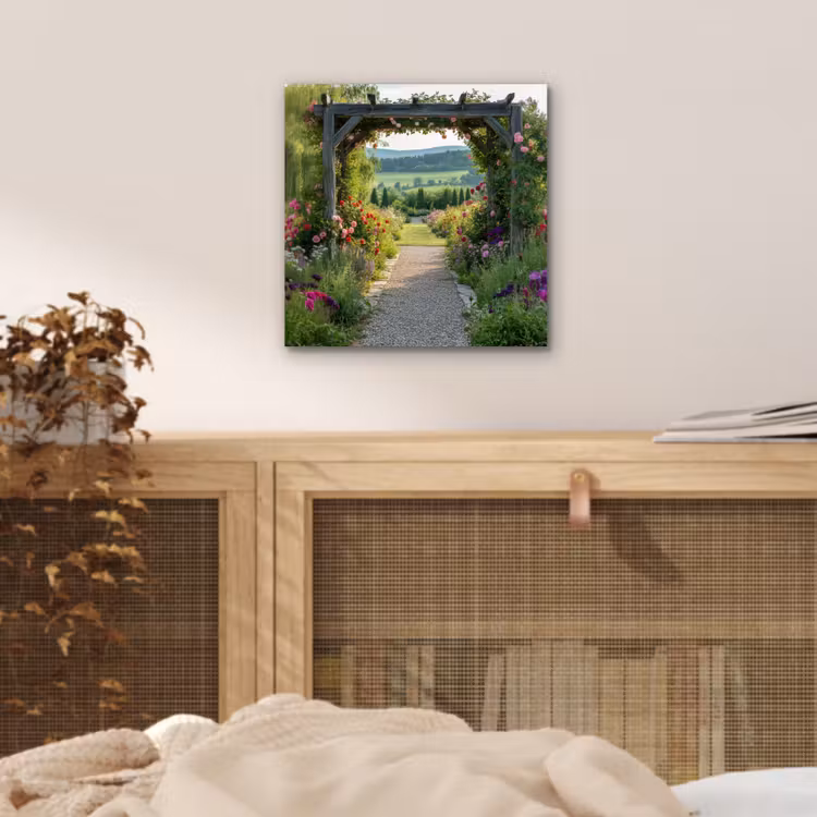 Doorkijk - Landschap - Natuur - Tuinboog - Bloemen aluminium wit klein -sfeer3