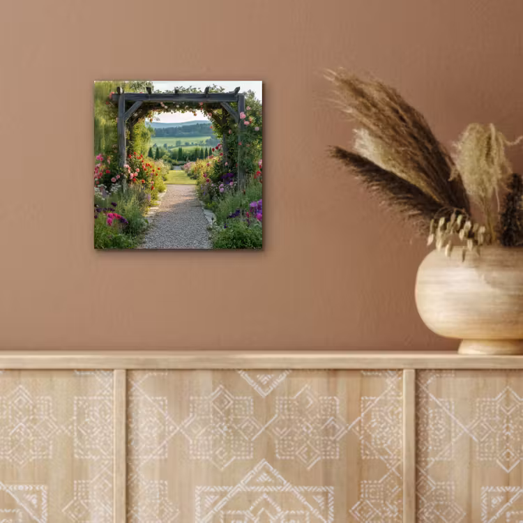 Doorkijk - Landschap - Natuur - Tuinboog - Bloemen aluminium wit klein -sfeer4