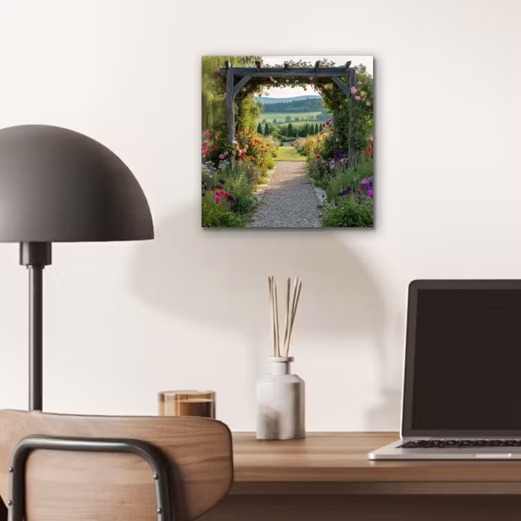 Doorkijk - Landschap - Natuur - Tuinboog - Bloemen aluminium wit klein -sfeer5