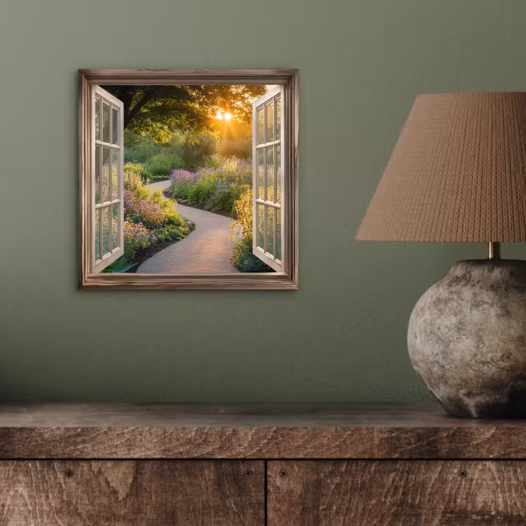 Doorkijk - Bloemen - Natuur - Zon - Pad aluminium wit klein -sfeer2