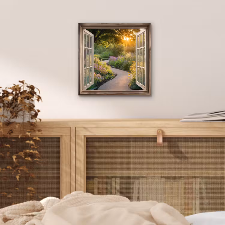 Doorkijk - Bloemen - Natuur - Zon - Pad aluminium wit klein -sfeer3