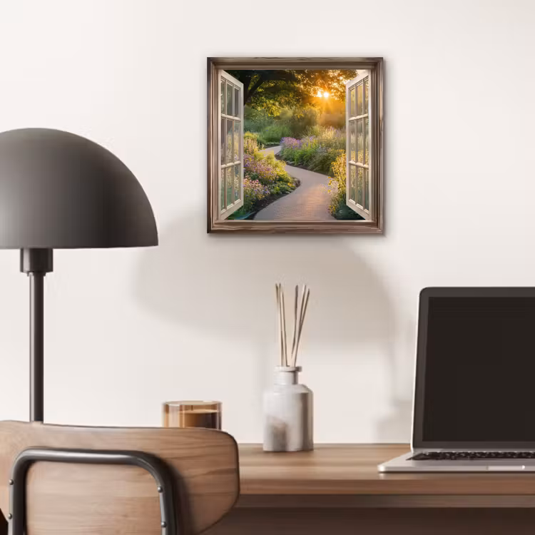 Doorkijk - Bloemen - Natuur - Zon - Pad aluminium wit klein -sfeer5