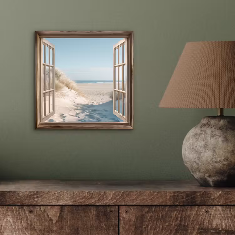 Doorkijk - Helmgras - Duinen - Zee - Landschap aluminium wit klein -sfeer2