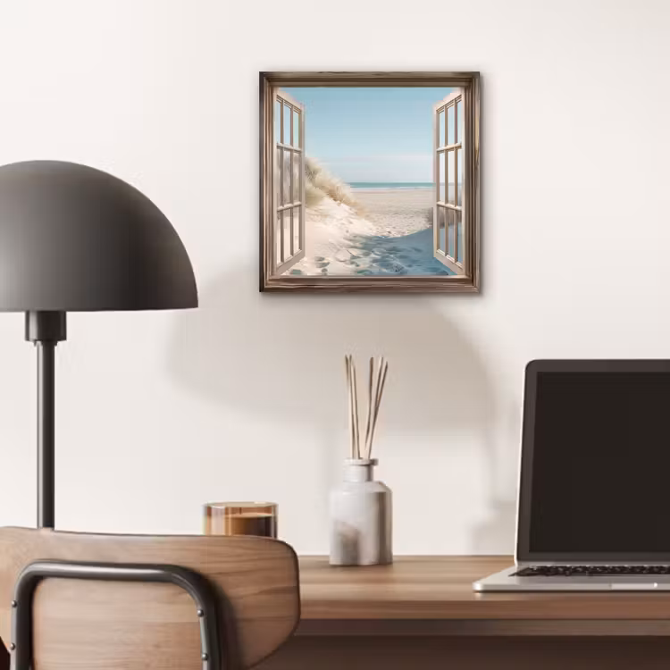 Doorkijk - Helmgras - Duinen - Zee - Landschap aluminium wit klein -sfeer5