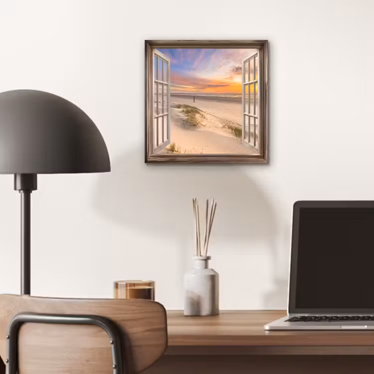 Doorkijk - Strand - Duinen - Natuur - Landschap aluminium wit klein -sfeer5