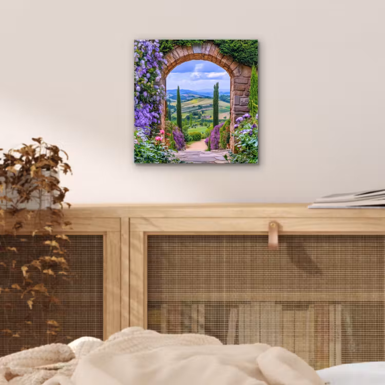 Doorkijk - Toscane - Landschap - Poort aluminium wit klein -sfeer3