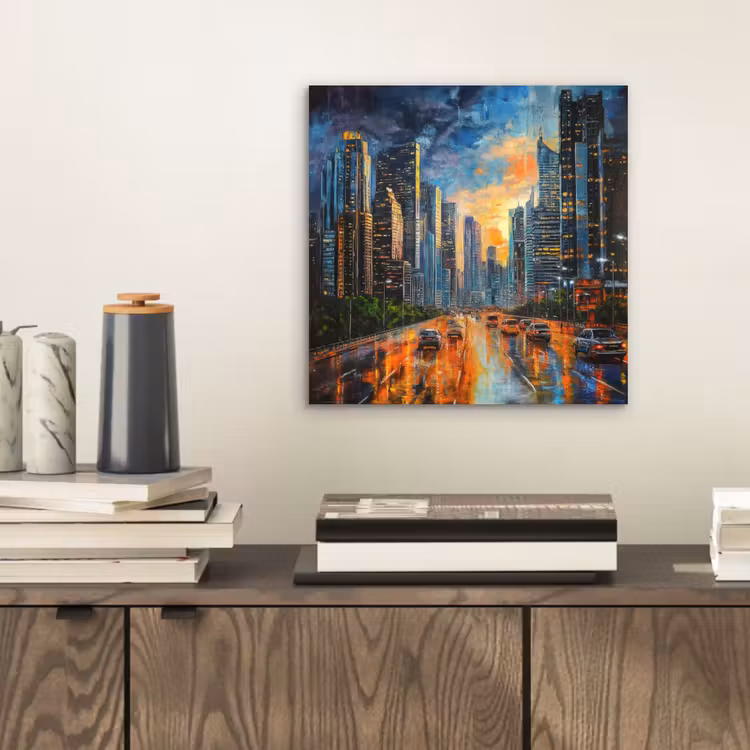 Auto - Skyline - Zon - Blauw aluminium wit klein -sfeer1