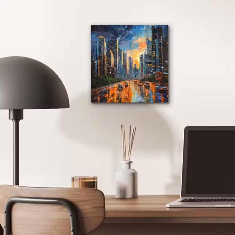 Auto - Skyline - Zon - Blauw aluminium wit klein -sfeer5