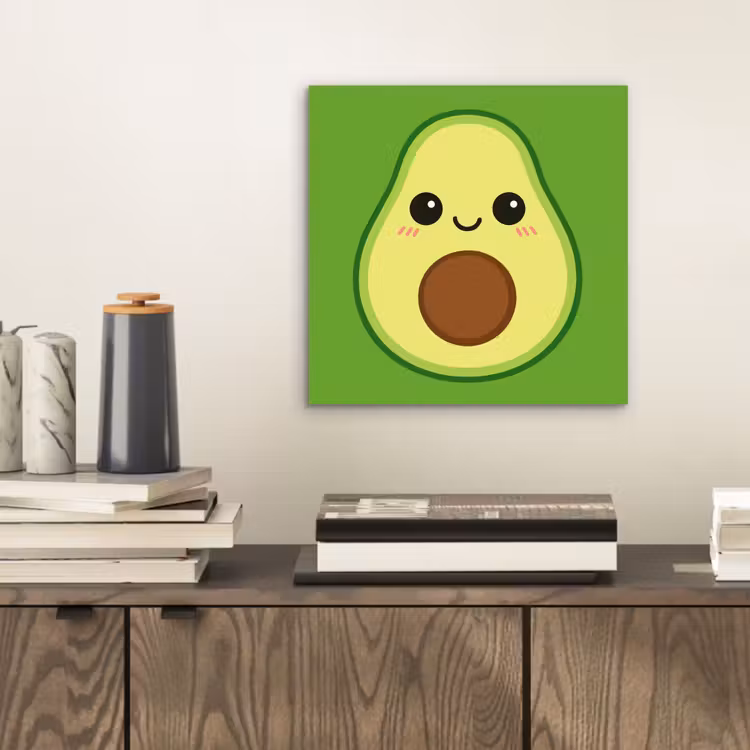 Avocado - Groen - Speels aluminium wit klein -sfeer1