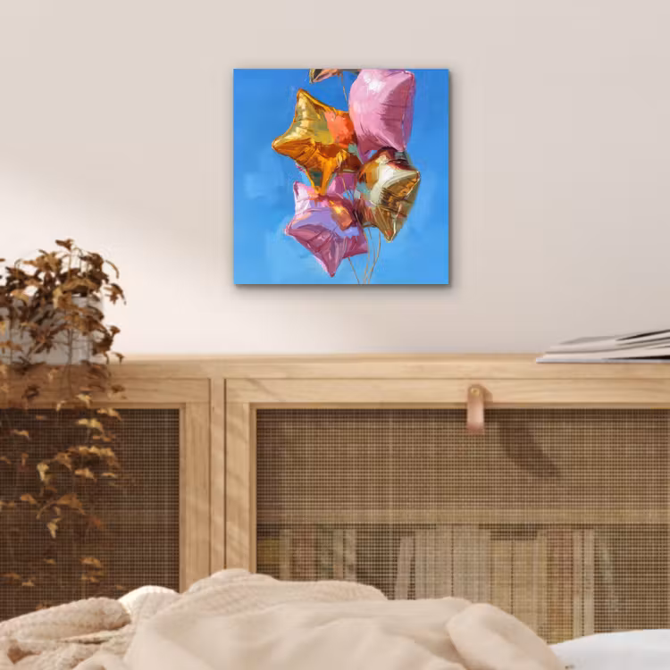 Ballonnen - Goud - Stervorm - Roze aluminium wit klein -sfeer3