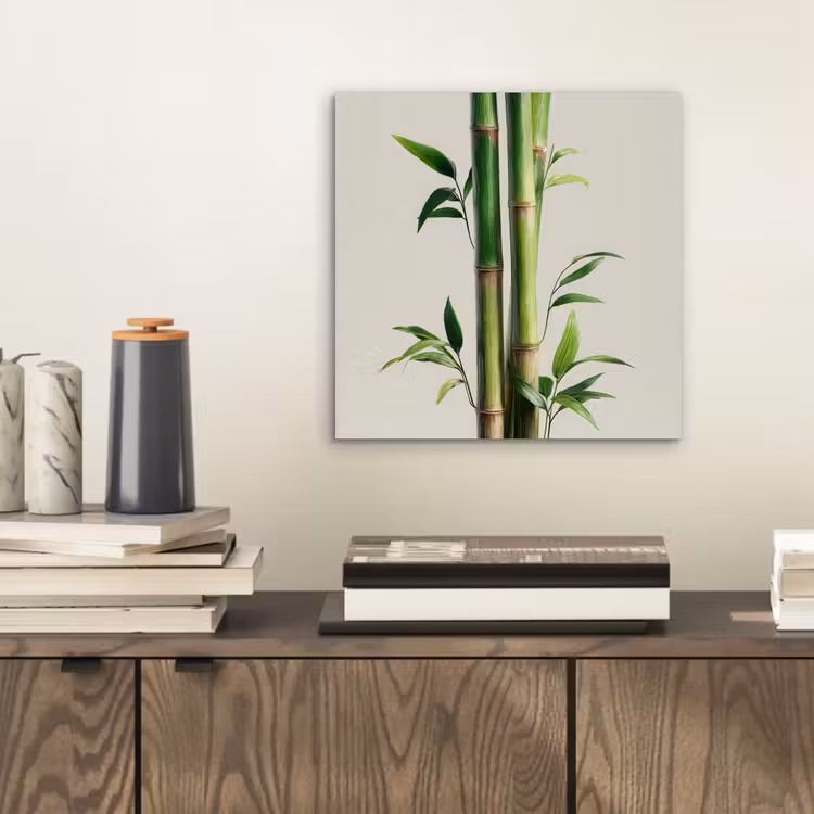 Bamboestengels - Sierlijk - Groen aluminium wit klein -sfeer1