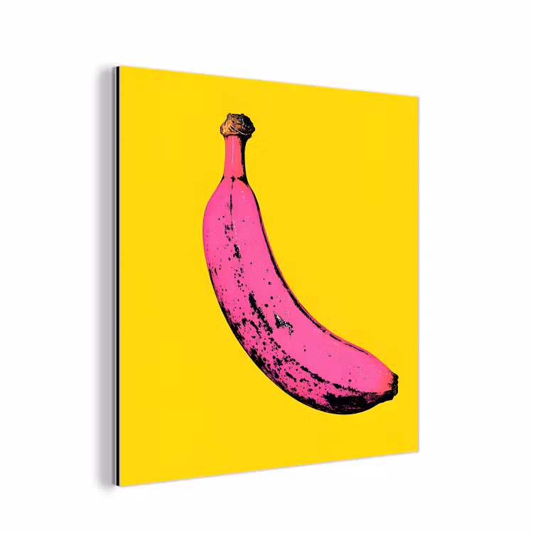 Banaan - Grafisch - Geel aluminium wit klein -3d