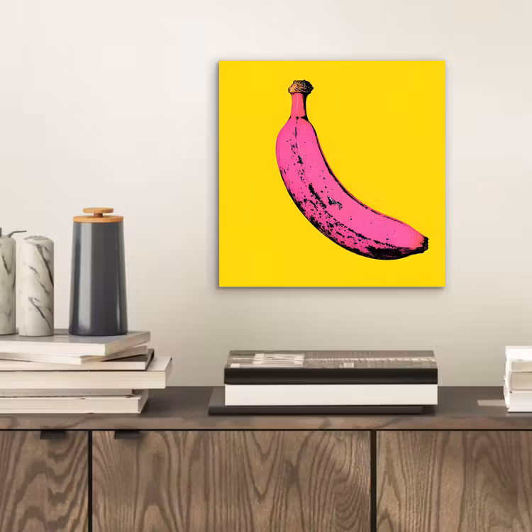 Banaan - Grafisch - Geel aluminium wit klein -sfeer1