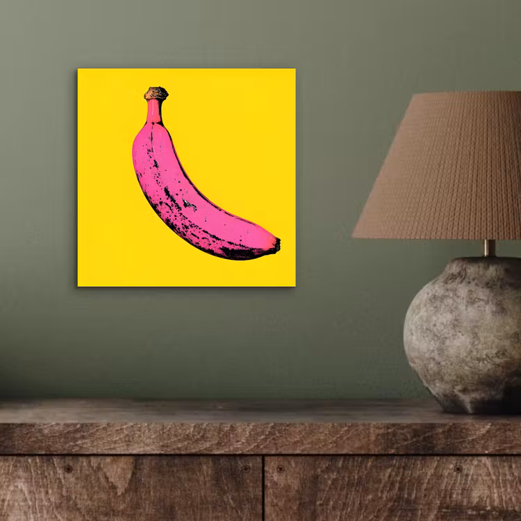 Banaan - Grafisch - Geel aluminium wit klein -sfeer2