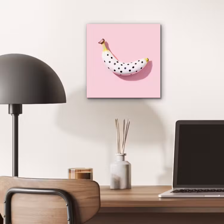 Banaan - Stippen - roze aluminium wit klein -sfeer5