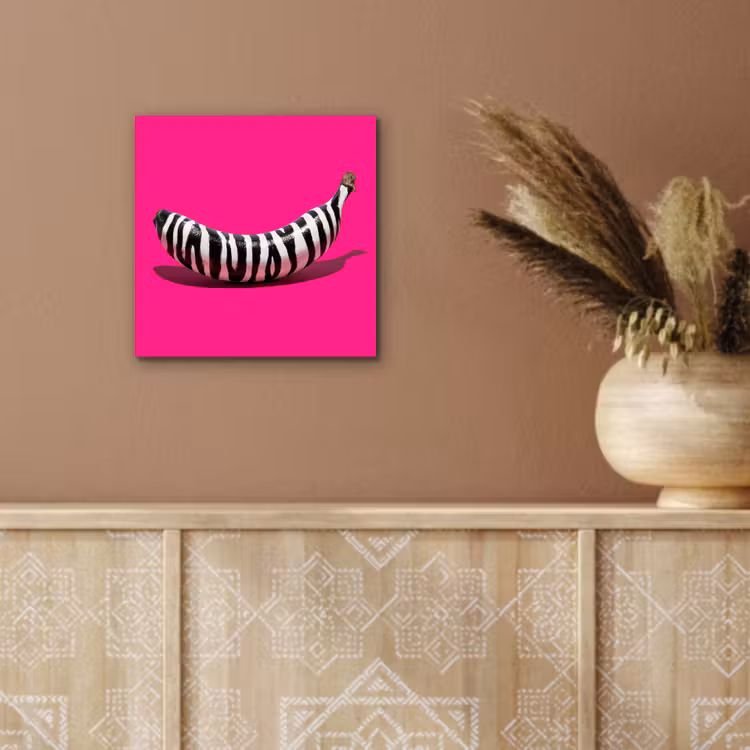 Banaan - Zebraprint - Roze aluminium wit klein -sfeer4
