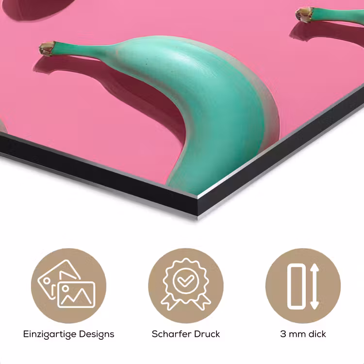 Bananen - Patroon - Blauw - Roze aluminium wit klein -closeup_DE