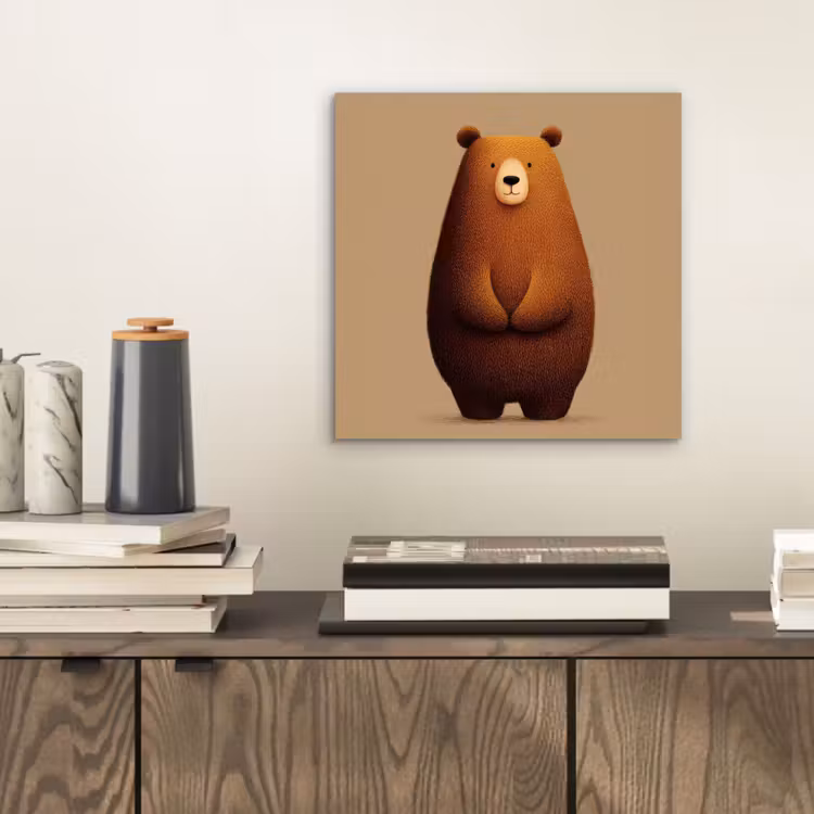 Beer - Minimalistisch - Bruin aluminium wit klein -sfeer1