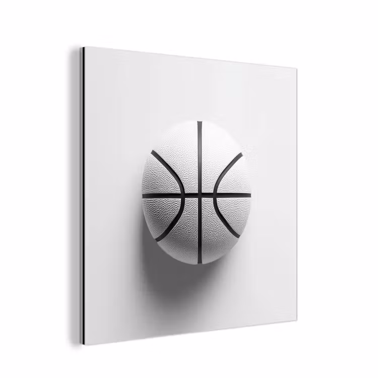 Basketbal - Wit - Schaduw - Lijnen aluminium wit klein -3d