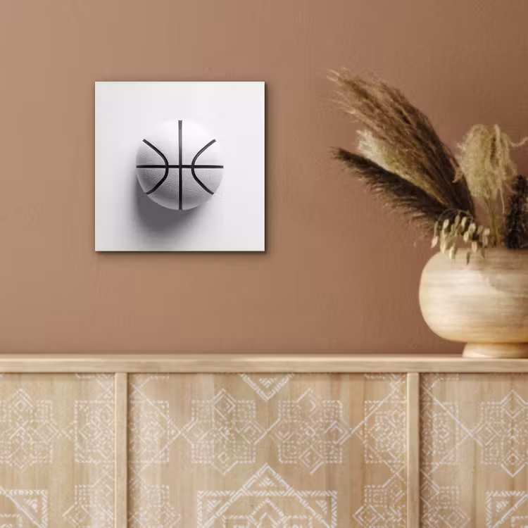Basketbal - Wit - Schaduw - Lijnen aluminium wit klein -sfeer4