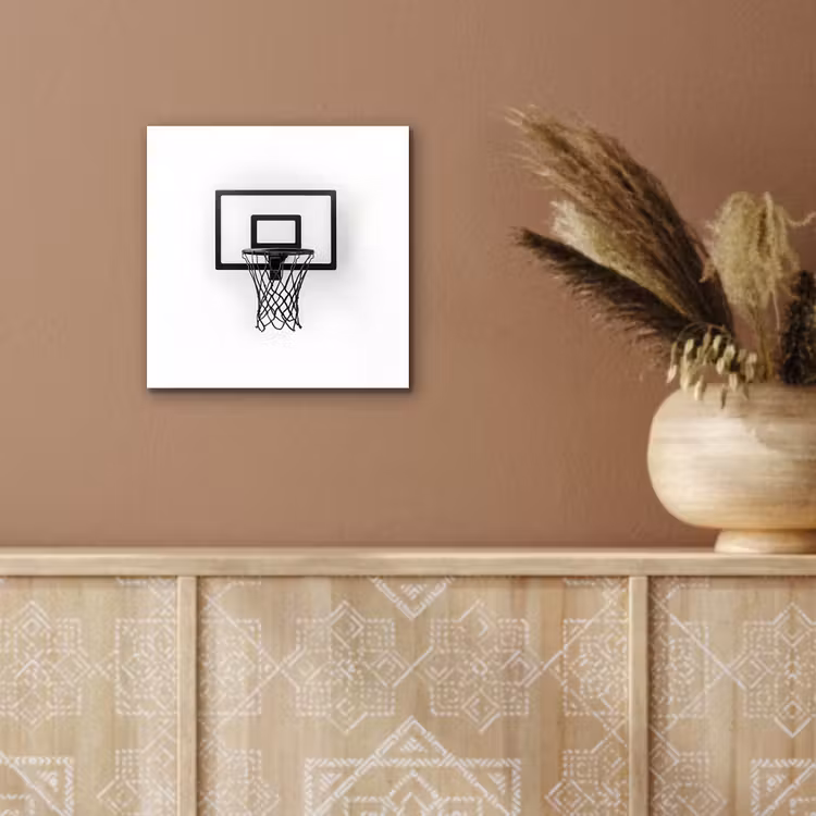Basketbalbord - Minimalistisch - Zwart aluminium wit klein -sfeer4