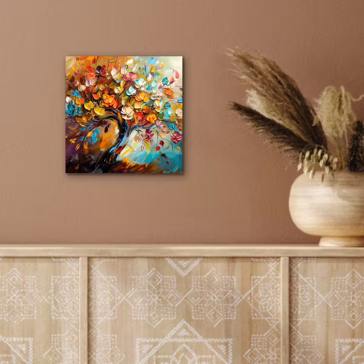 Boom - Abstract - Kleurrijk - Bloemen aluminium wit klein -sfeer4