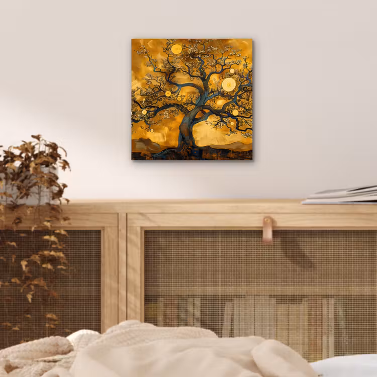 Boom - Levensboom - Abstract - Goud aluminium wit klein -sfeer3