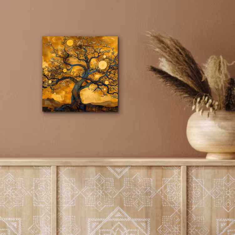 Boom - Levensboom - Abstract - Goud aluminium wit klein -sfeer4