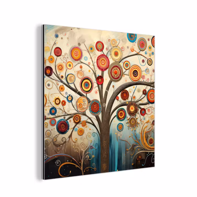 Boom - Tree of life - Kleur aluminium wit klein -3d